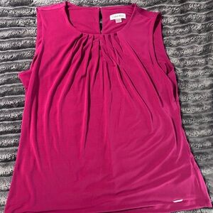 Calvin Klein Women's Fuchsia Sleeveless Blouse